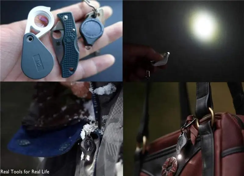 Camping sleutelhanger licht Mini sleutelhanger Knijpknop Licht Mini LED-zaklamp Zaklamp Noodsleutelringlicht voor buiten wandelen