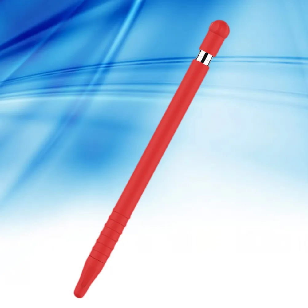 Red Silicone Sleeve for Pencil Protective Cover Shock Scratch Water and Dirt Resistant Integrated Pen Cap Secure Fit