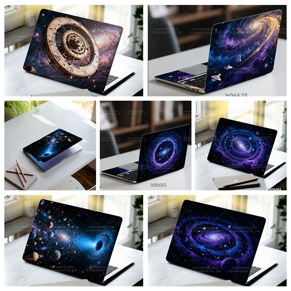 2 Pieces Cosmic Tech Stickers, Galaxy Map & Star Chart Vinyl Decals, Waterproof Space Laptop Skin for MacBook, Notebook, Tablet