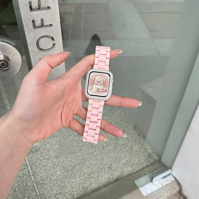 Candy Color Acrylic Strap for Apple Watch 41mm 45mm 40mm 44mm 38mm 42mm 49mm Wristband for iWatch Series Ultra 9 8 7 SE 6 5 4 3