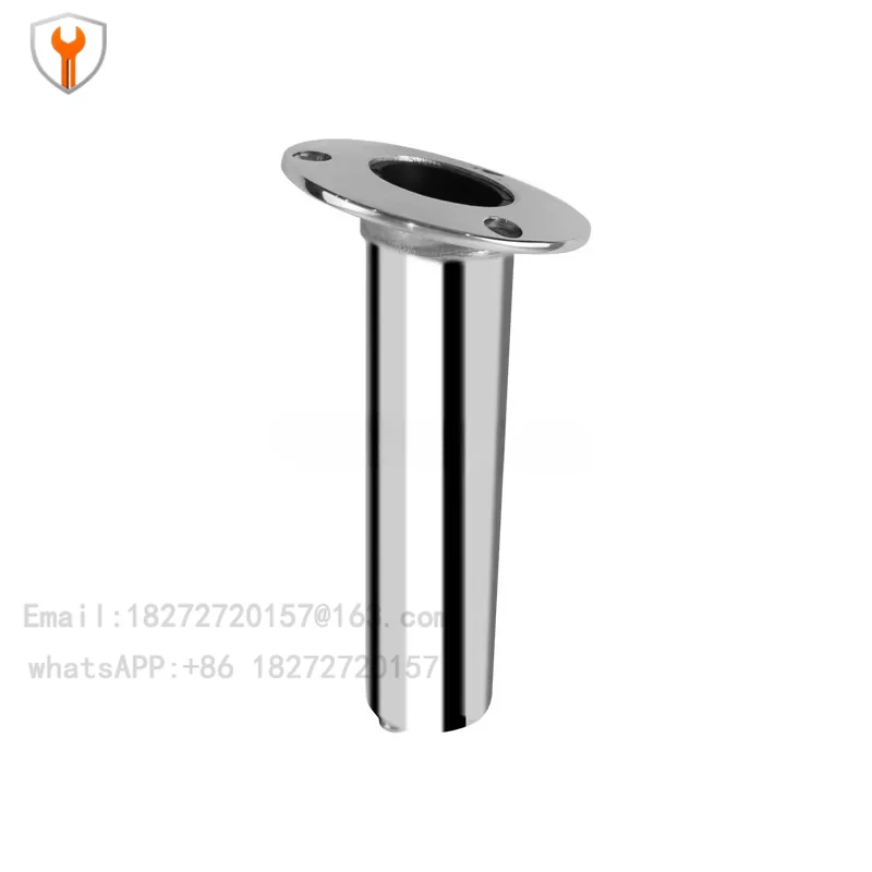 2 PCS Marine Accessories Marine Grade 316 Stainless Steel 9 Inch Fishing Rod Rack with Drain Pipe