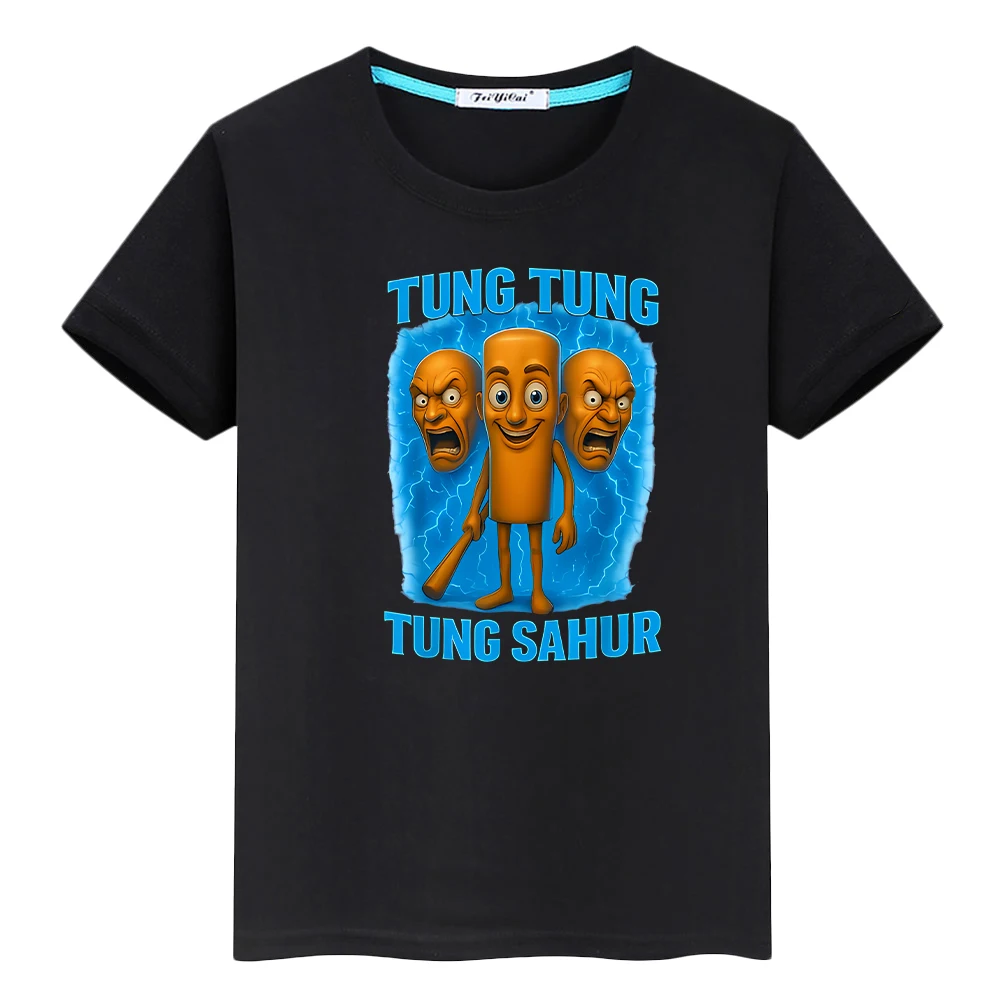 تي شيرت مطبوع من تونغ ساهر للأطفال الأولاد 10 سنوات 100% قطن تي شيرت أنيمي قصير لطيف تي شيرت كارتوني ملابس أطفال بناتي y2k #1