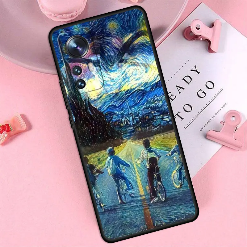 Estetyczny van Gogh farba Coque dla Xiaomi Mi 10 12X 12S 12 Pro 11 Lite 10T 11X 11i 11T 10S 11 Ultra 11T czarna miękka okładka