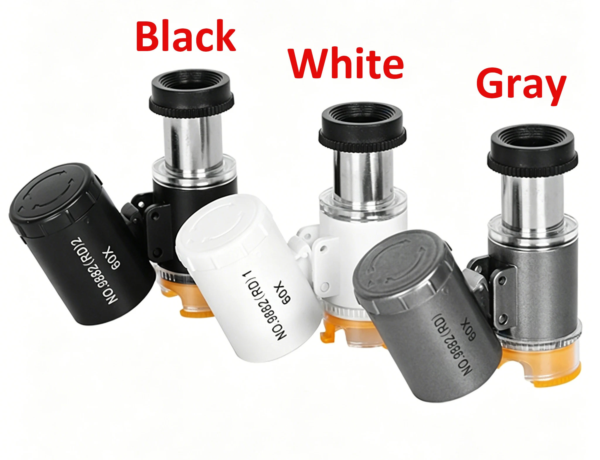60-fache Tragbare Lupe Mini Handmikroskop mit LED-UV-Licht Schmuck-Vergrößerungsglas Juwelier-Augenlupe – Detail 1
