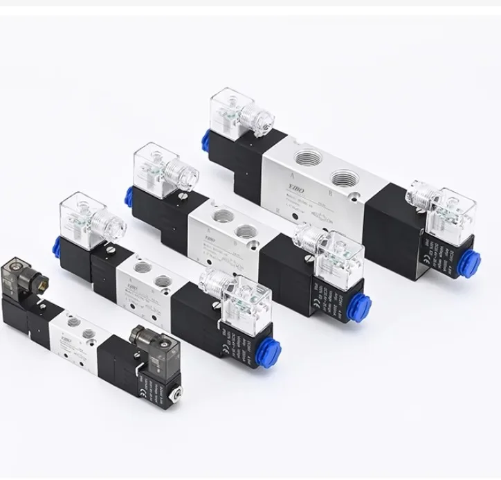 

4V120-06 Solenoid valve Double headed Double control 5 Way 2 Position Power down hold Pneumatic directional valve