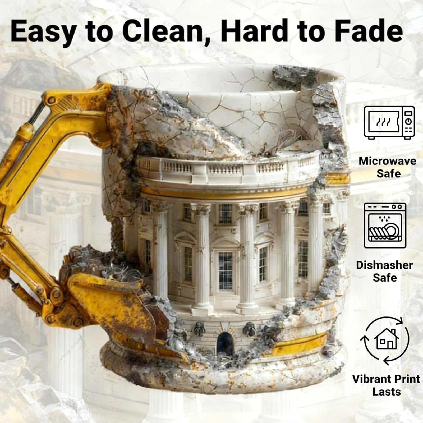 3D Excavator Demolition Coffee Mug with Handle Someone Lied Demolition Mug for Home Office Daily Use Holiday Gifts