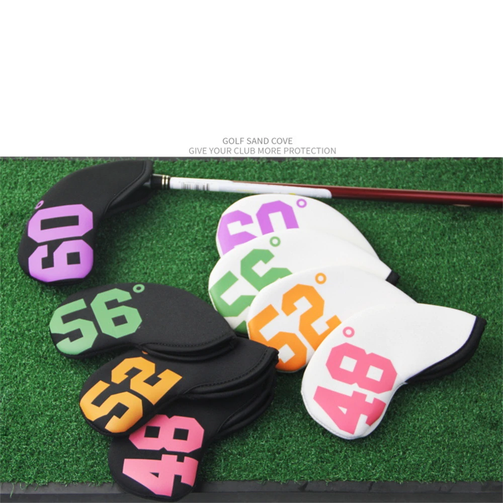 Golf Club Head Cover, Sand Wedge, Print Irons Covers, Protector, Dug Head Protection Sleeve, 48 °- 60 °, 1 Set, 4 Pcs, 7 Pcs