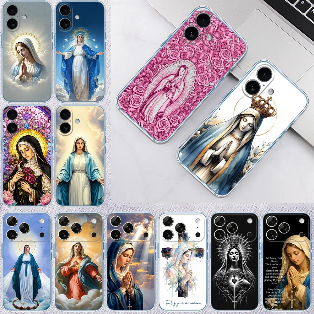 Compassion Virgen Maria Transparent Phone Case for Samsung Galaxy A04 A04S A14 A23 A34 A54 M23 M33 M52 M53
