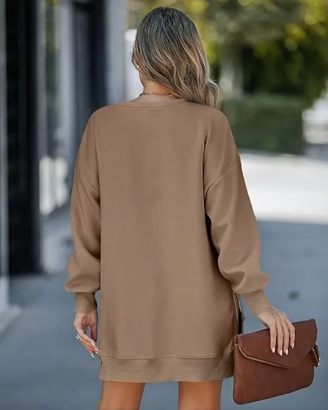 Style Pullover Hoodie Regular Fit Commute Style with Round Neck Asymmetrical No Hood Standard Length Single Women Sweatshirt
