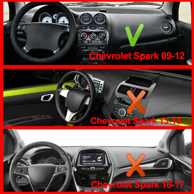 For Chevrolet Spark 2009 2010 2011 2012 Car Interior Accessories Protective Pad Dashboard Cover Silicone Non-Slip Mat Sunshade