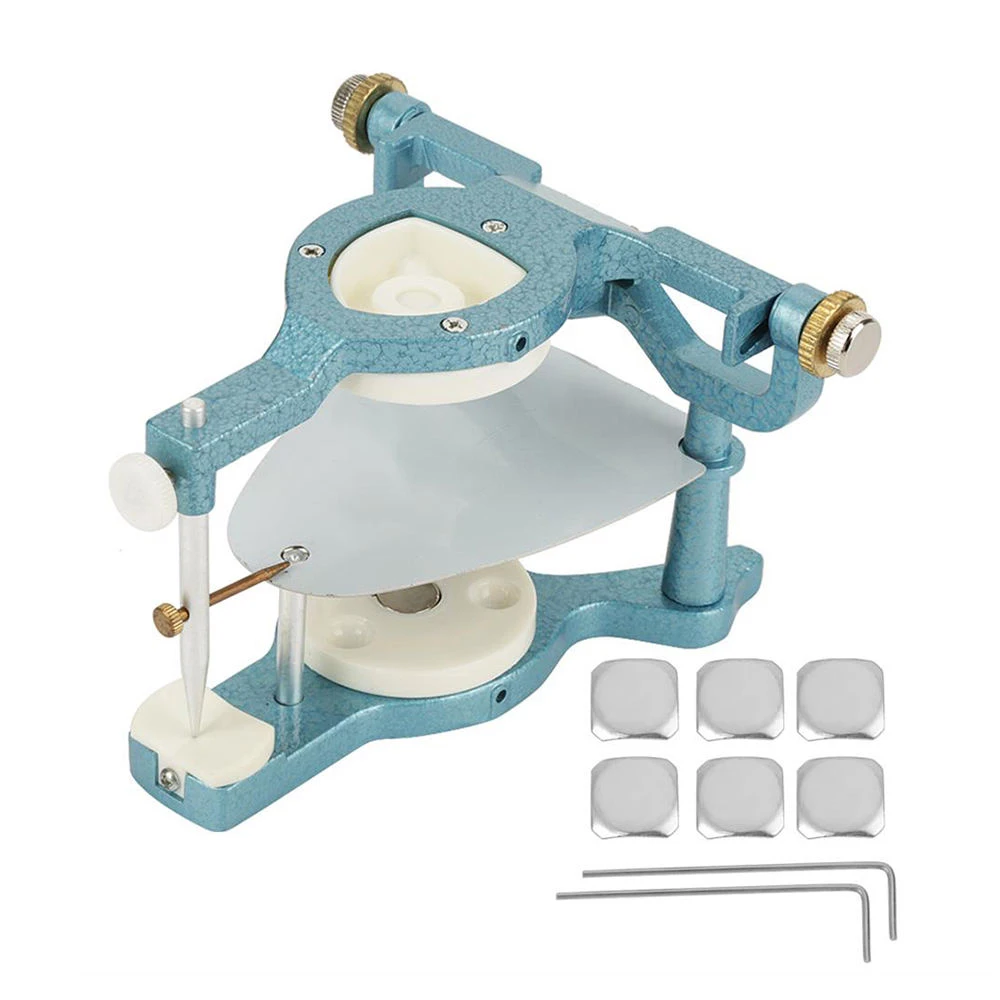 Dental Articulator Adjustable Aluminum Alloy Denture Magnetic Articulator use for Mounting Pre-cast Dental Models Denture Lab