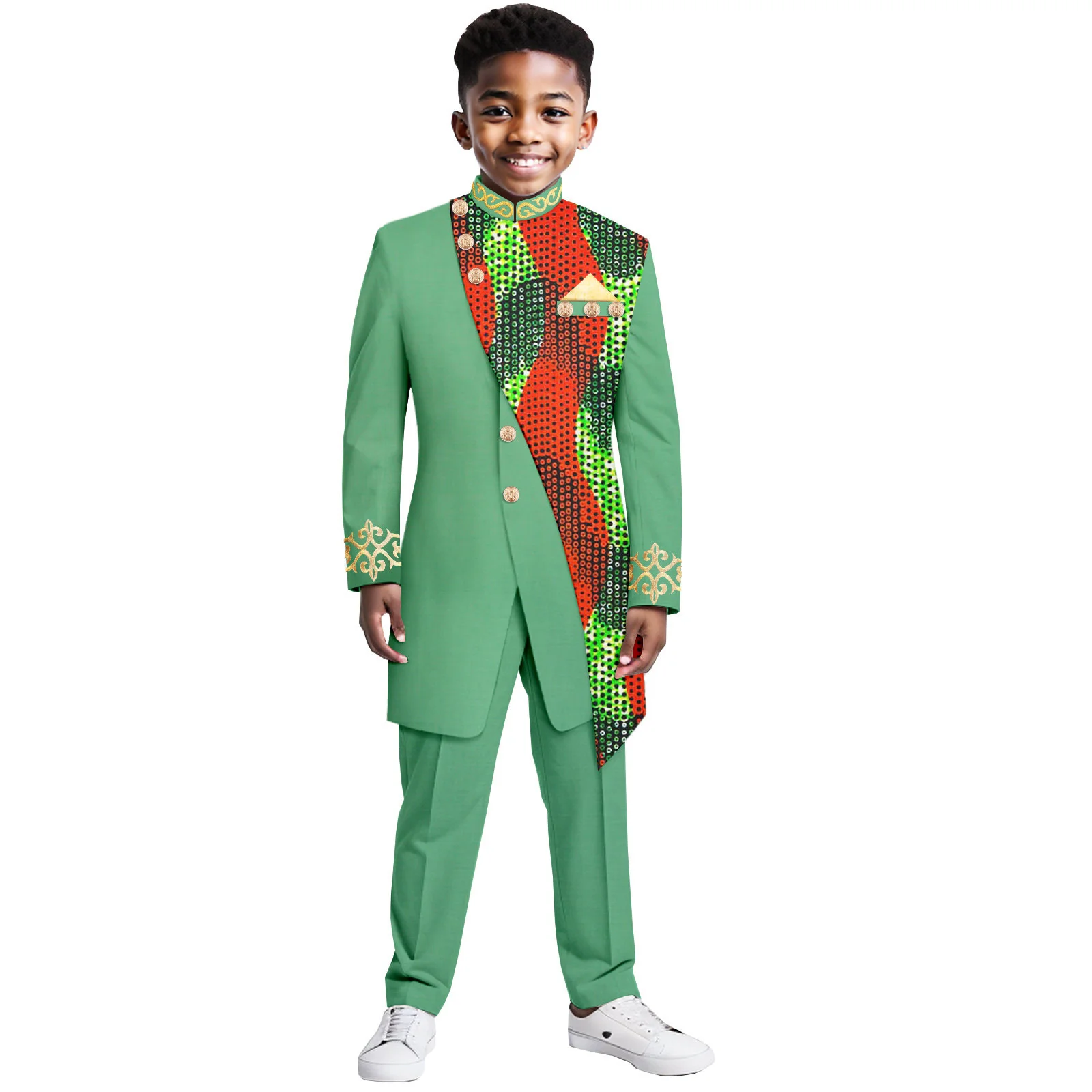 Luxury Formal Child Groom Tuxedos Notached Lapel Boys Suits For Wedding Kids Party Dress Costume Homme ( jacket+Pants)