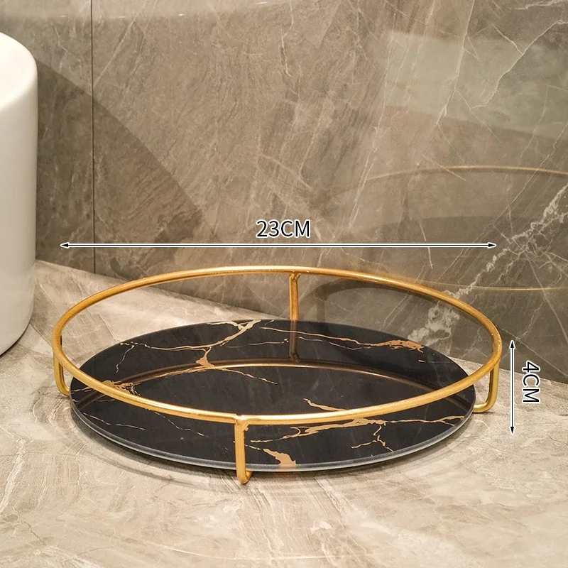 

Wrought Iron Glass Storage Rack Dressing Table Cosmetic Shelves Double Shelf Tray Organizer Decorative Display Stand