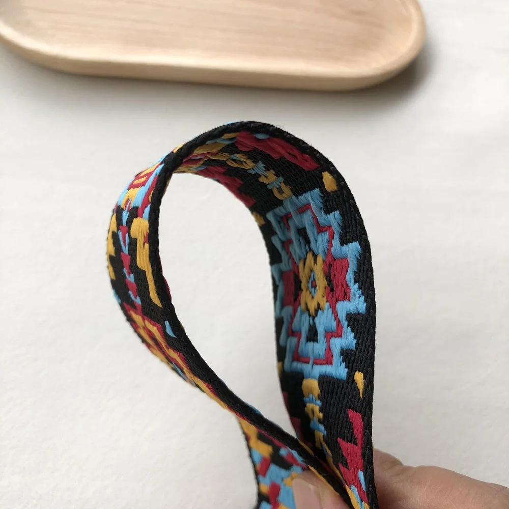 3 Yards/Lot 50MM Woven Jacquard Ribbon Geometric Design For Guitar Strap Belt Clothing Accessories DH-0144