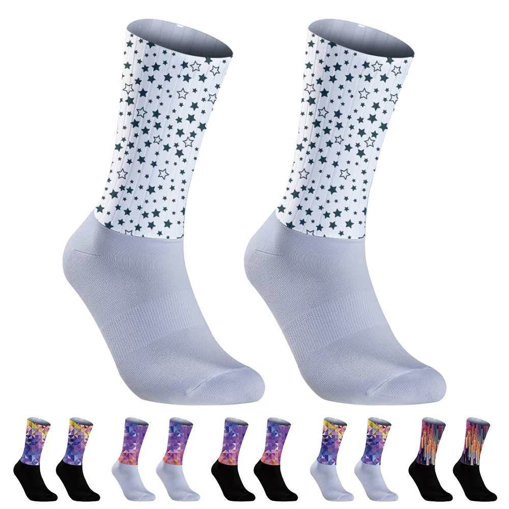 Atmungsaktive Sports ocken Mann Rad socken 2024 neue Kompression Rennrad laufen kniehohe Sport lustige Basketball-Socken