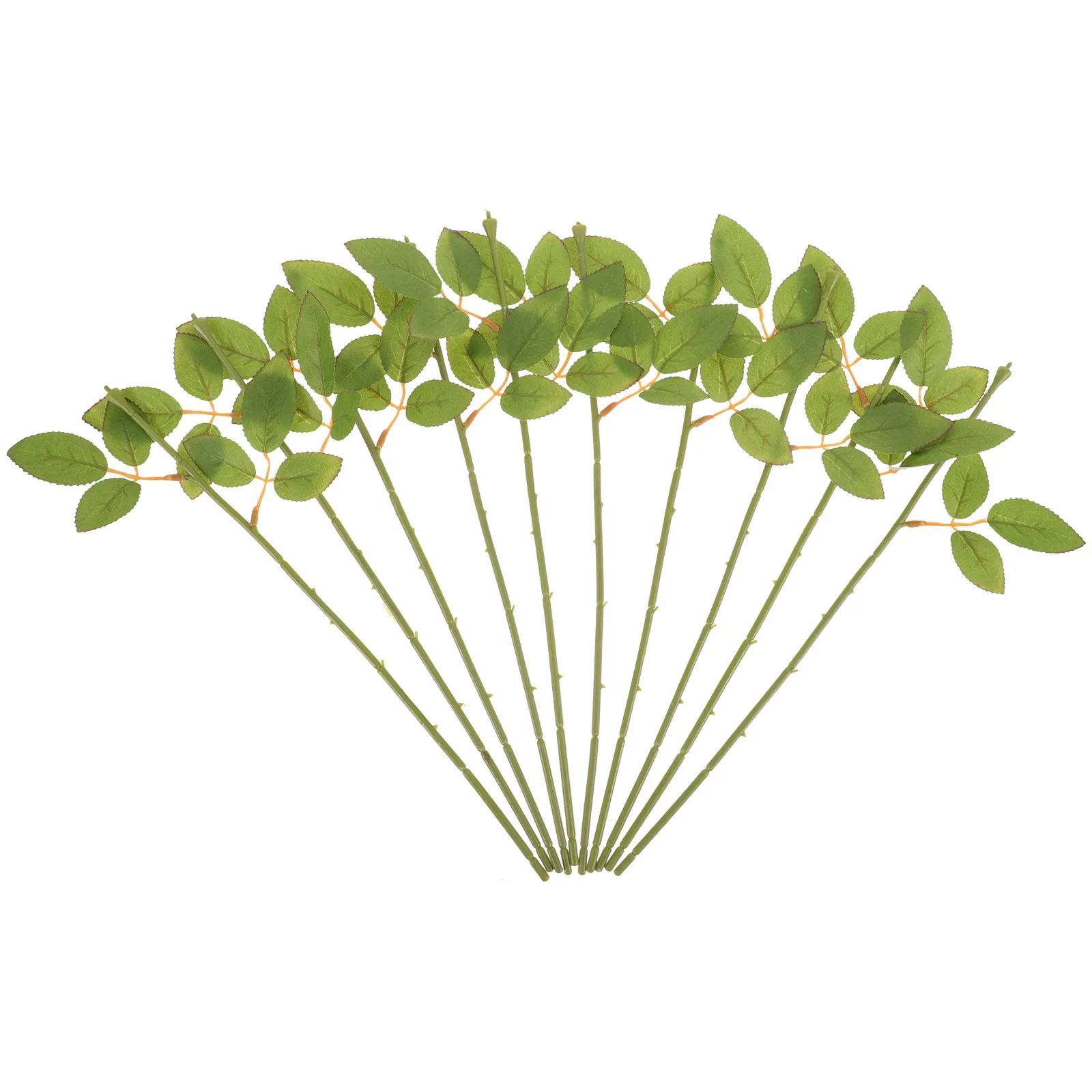 

20 Pcs Artificial Leaves With Stems 32CM Green Plastic DIY Supplies Flexible Floral Arrangement Floral Stems Tools Decorations