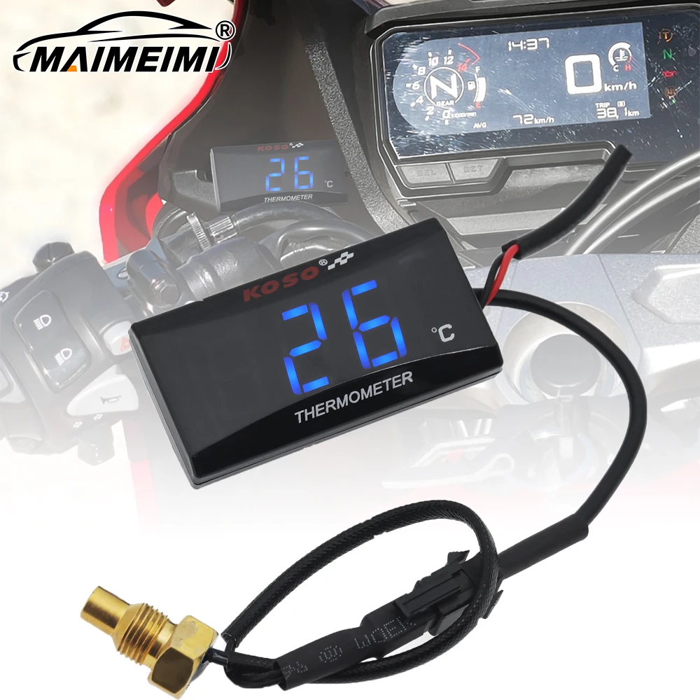 Motorcycle Thermometer for Koso Water Temperature Tank Retrofit Sensor °C for XMAX300 CB400 MT 07 09 Adaptor Joint Pipe 16~22mm