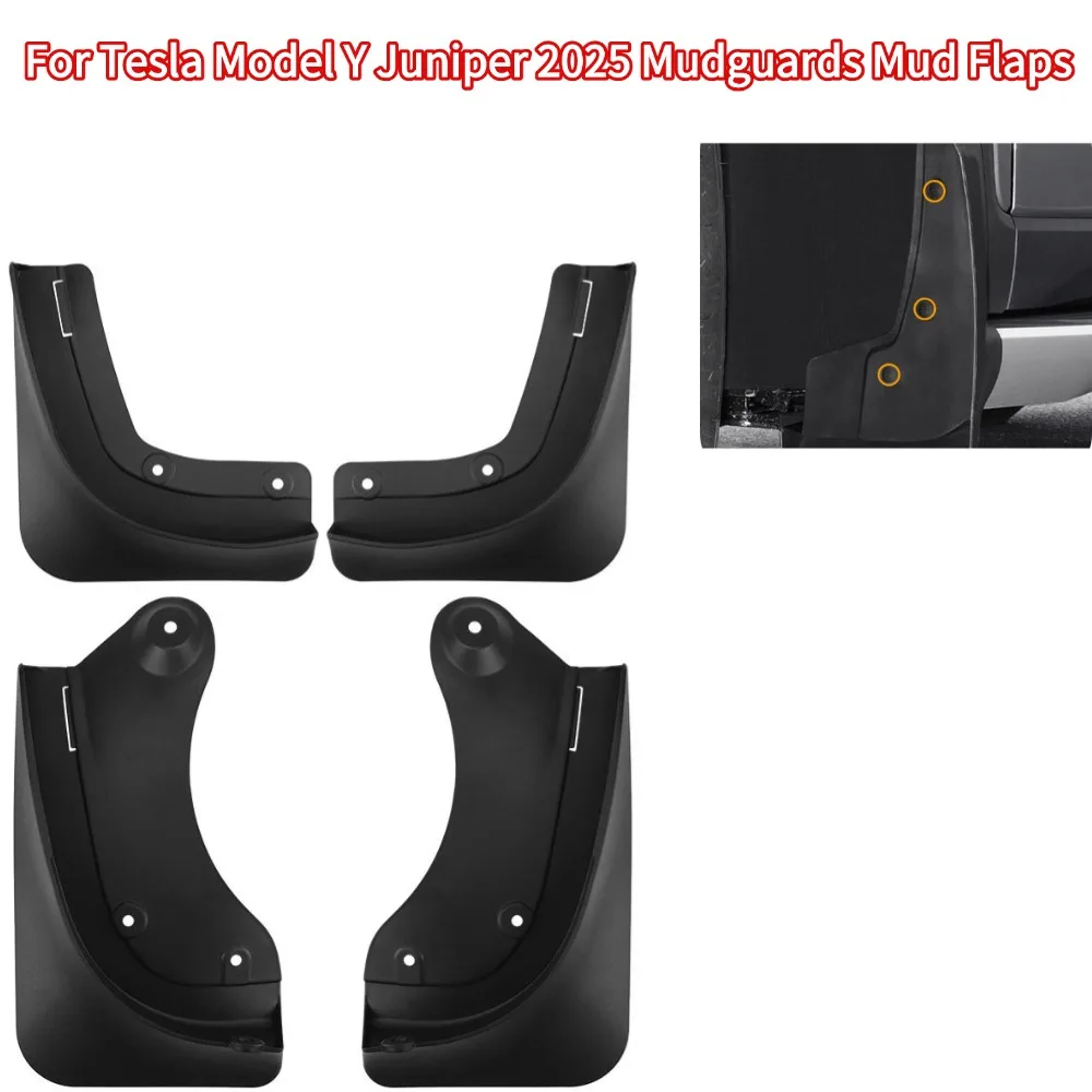 

For Tesla Model Y Juniper 2025 Mudguards Mud Flaps Anti-Snow Sand Splash Front Rear Mudflaps Guard For Tesla Model Y Accessories