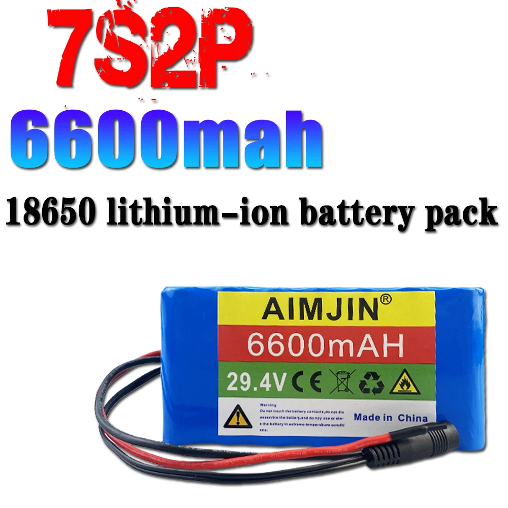 

100% large capacity 7s2p lithium-ion battery pack with 29.4V 6600mAh 18650 battery, equipped with charger