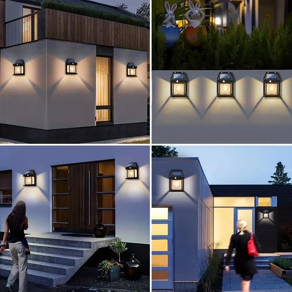 Solar outdoor wall lights are waterproof and leak proof, elegant and suitable for the atmosphere outside the house, corridors