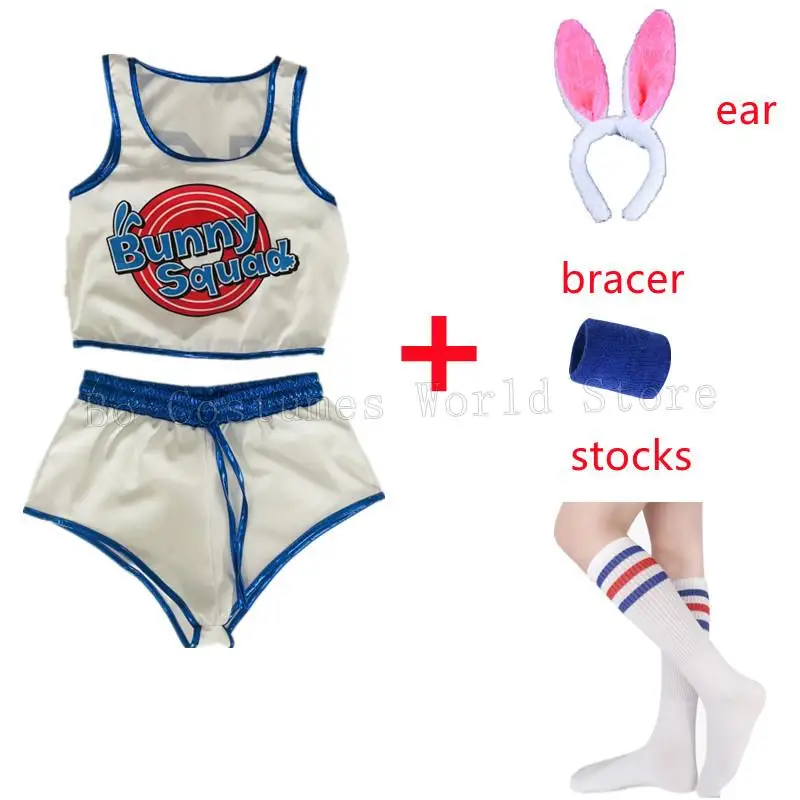 Lola Bunny Costume Space Lola Bunny Rabbit Cosplay Disguise Lola Bunny Woman Sexy Basketball Jersey Halloween Costume Girl