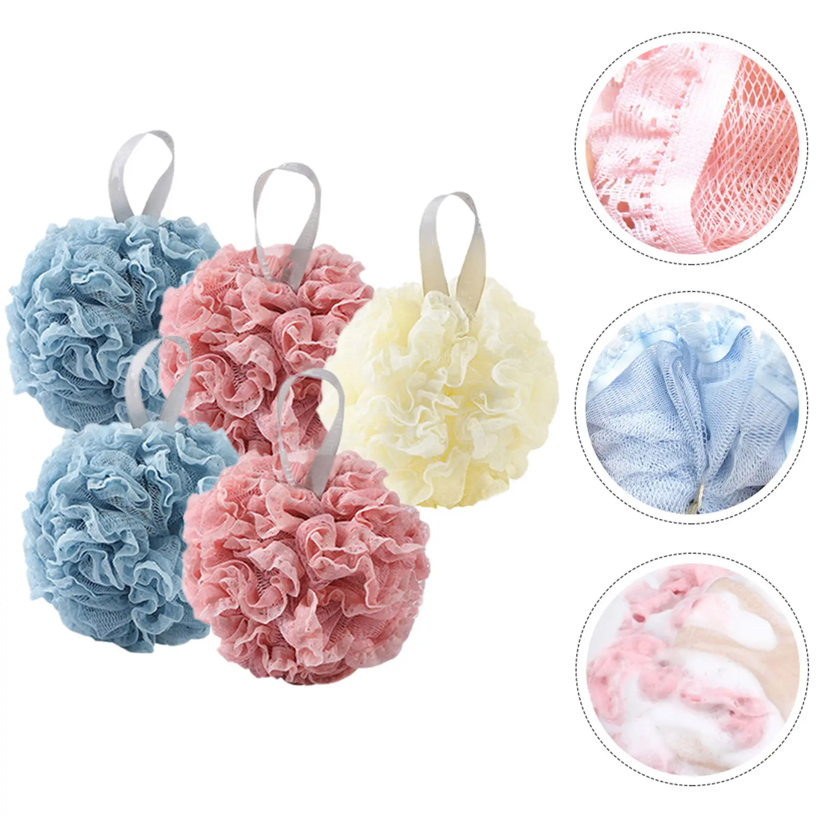 

1Set Lace Shower Brush Bathing Ball Soft Body Scrubbers Exfoliating Dead Skin Removal Spa Shower Tool for Bath