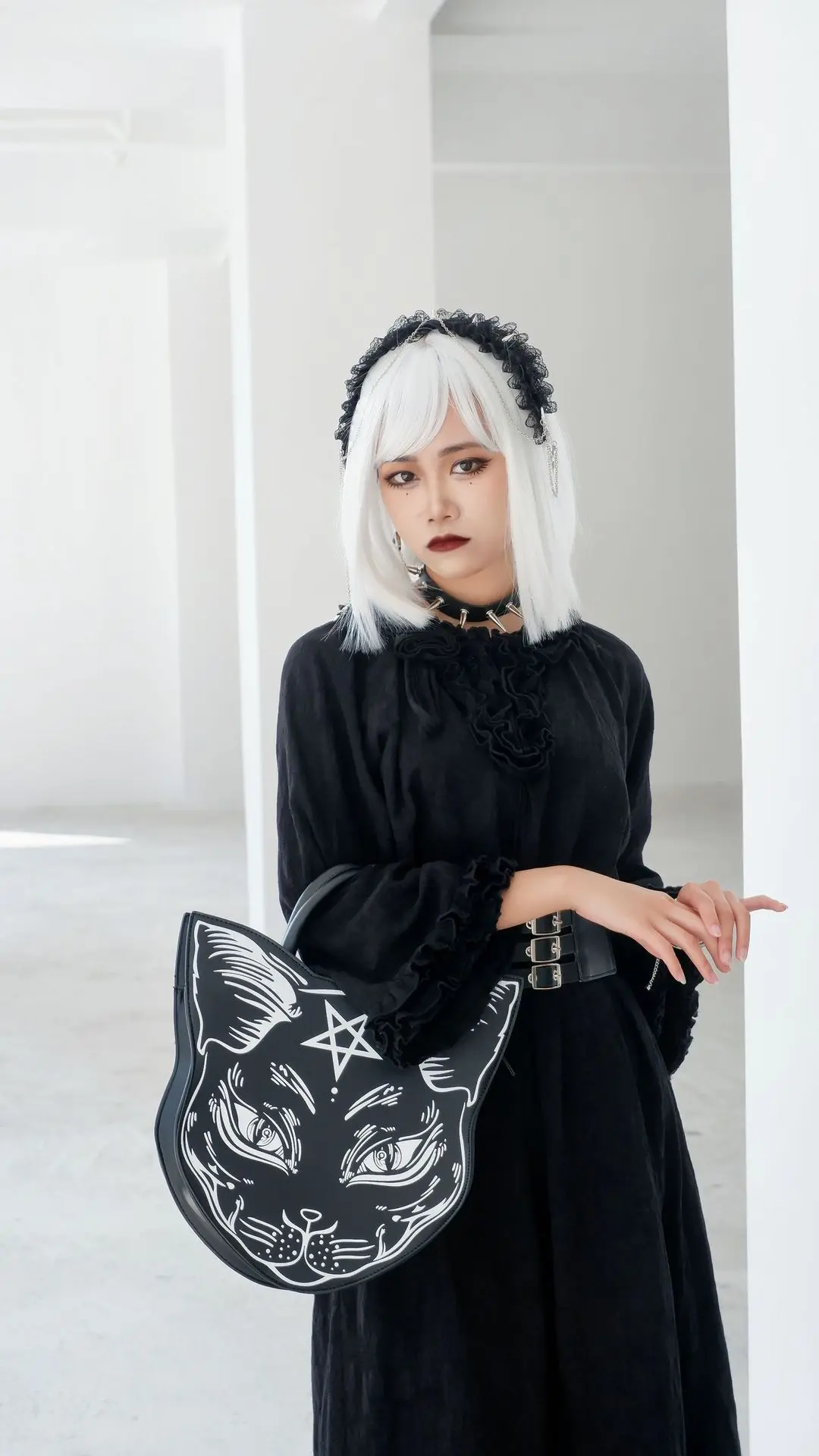 JIAERDI Harajuku Cat Y2k Handbag Women Gothic Punk Dark Pu Leather Casual Crossbody Bags Female Vintage Black Messenger Bag New