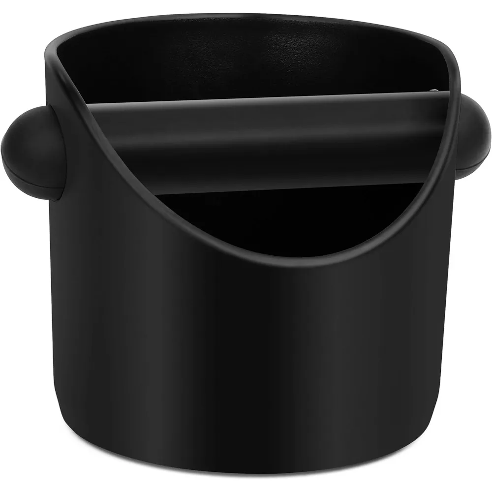 

Black Coffee Knock Box Shock-Absorbent Durable Barista Style Knock Box With Removable Knock Bar and Non-Slip Base Gift