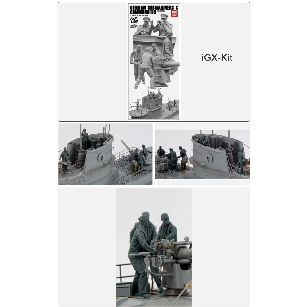 

Border BR002 1/35 Scale German Submarines & Commanders Set of 6 Soldier Figure Plastic Assembly Model Building Kit Hobby Craft