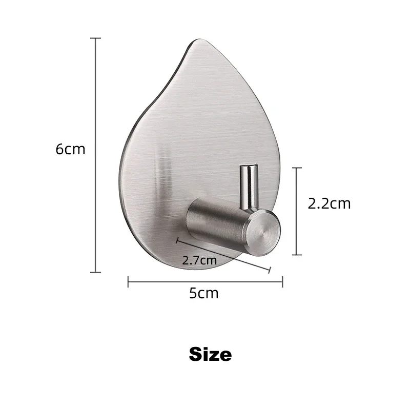 304 Stainless Steel Bathroom Hooks Shower Accessories Adhesive Wall Towel Hook For Hanging Bath Sponge Robe Hanger Organizer