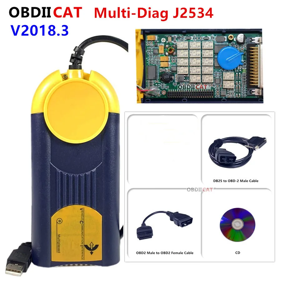 Car Diagnostic Tool V2018.3 Multi-Di@g Access J2534 Pass-Thru OBD2 Device Ac--tia Multidiag Multi Diag Multi-Diag v2011 V2018.3