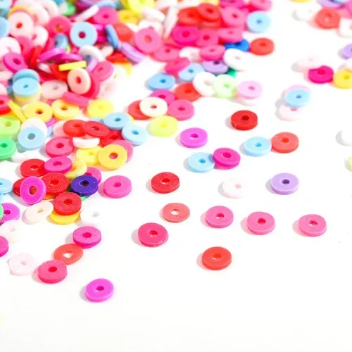 300 Stück 6mm Flache Runde Polymer Clay Perlen Handgefertigte Scheiben Lose Abstandsperlen für Schmuckherstellung DIY Armband Halskette Heishi Perlen – Detail 22