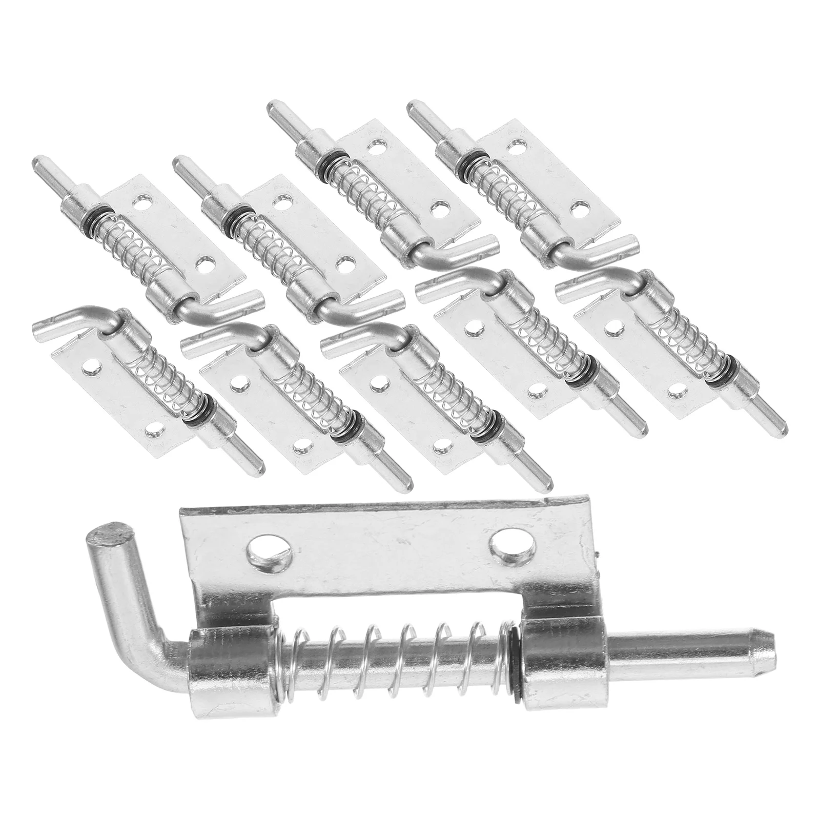 

10 Pcs Spring Hinges High Grade Galvanized Iron Flat Plate Design Suitable Warehouse Spring Bolt Security Lock