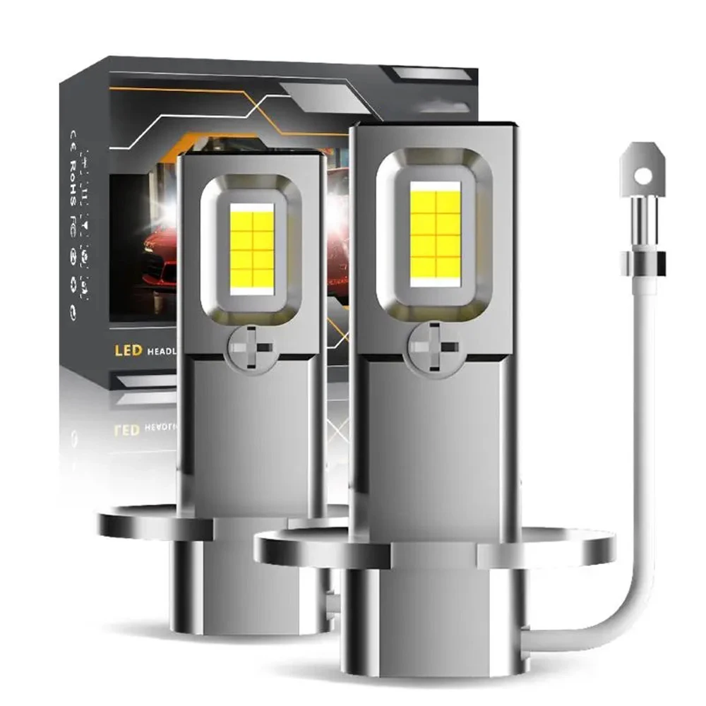 2Pcs H1 H3 LED H7 Headlight Bulb Mini 50W 20000LM CSP for Car Headlamp Fanless Light Auto Diode Fog Lamps 12V 6000K Automobile