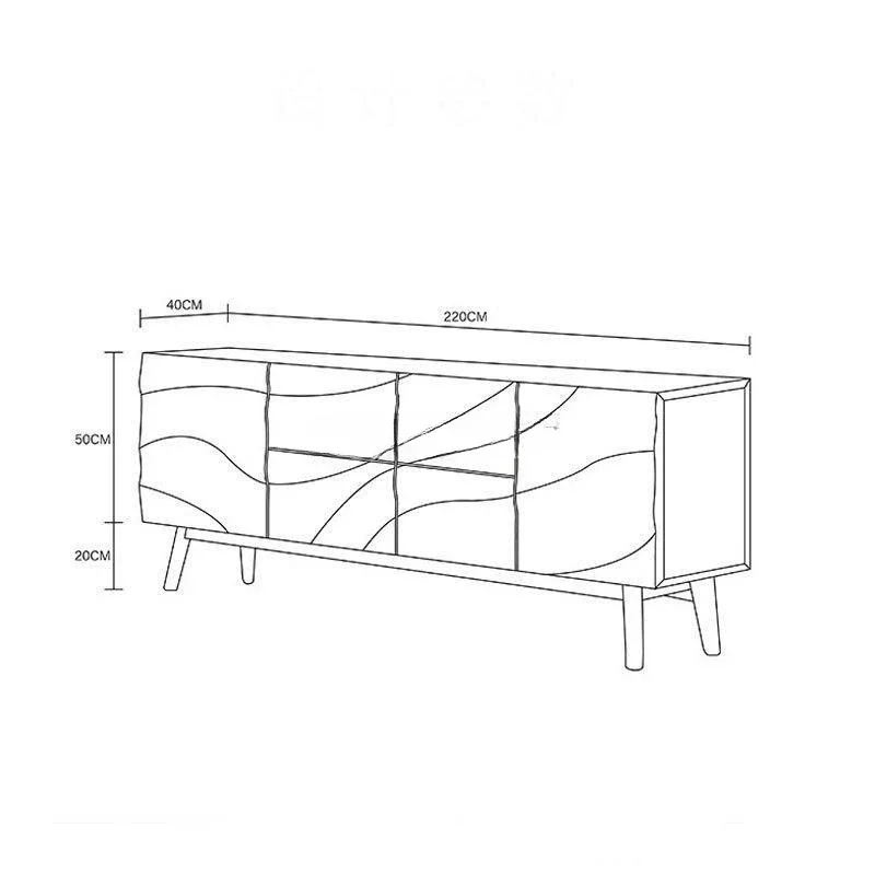 

North American black walnut, solid wood special-shaped wave TV cabinet, modern simple Nordic light luxury