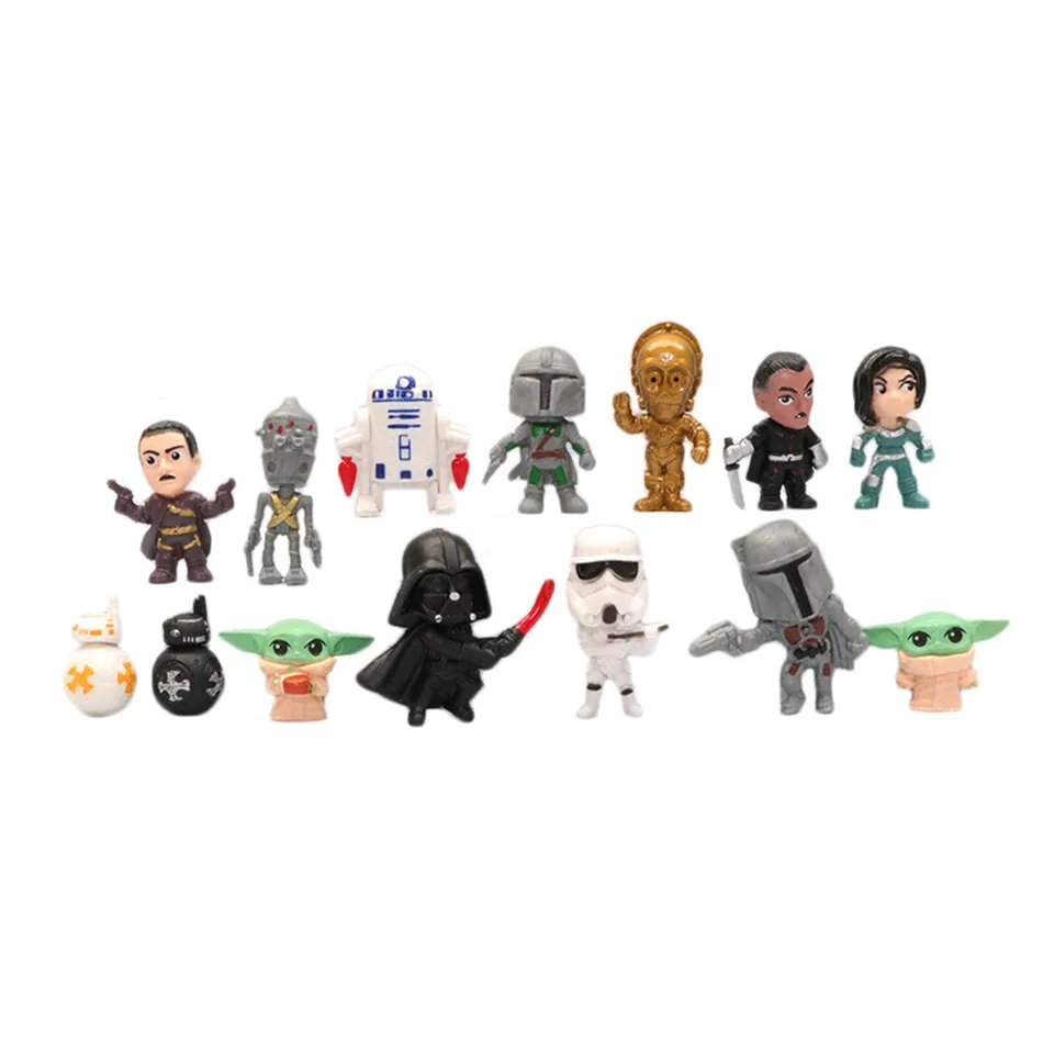 14 pezzi/set Star Wars Mandalorian Cute 4cm Figure Toys