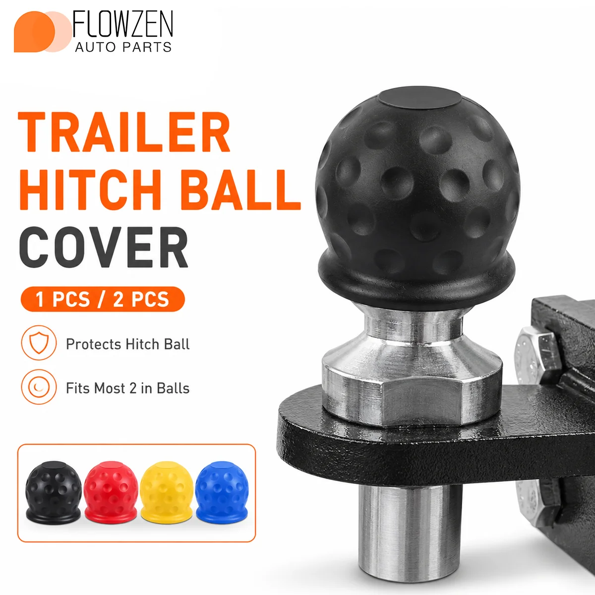 Car Trailer Hitch Ball Cover Rubber Tow Hook Cover Protective Cap Vehicle Exterior Accessories Four Color Options