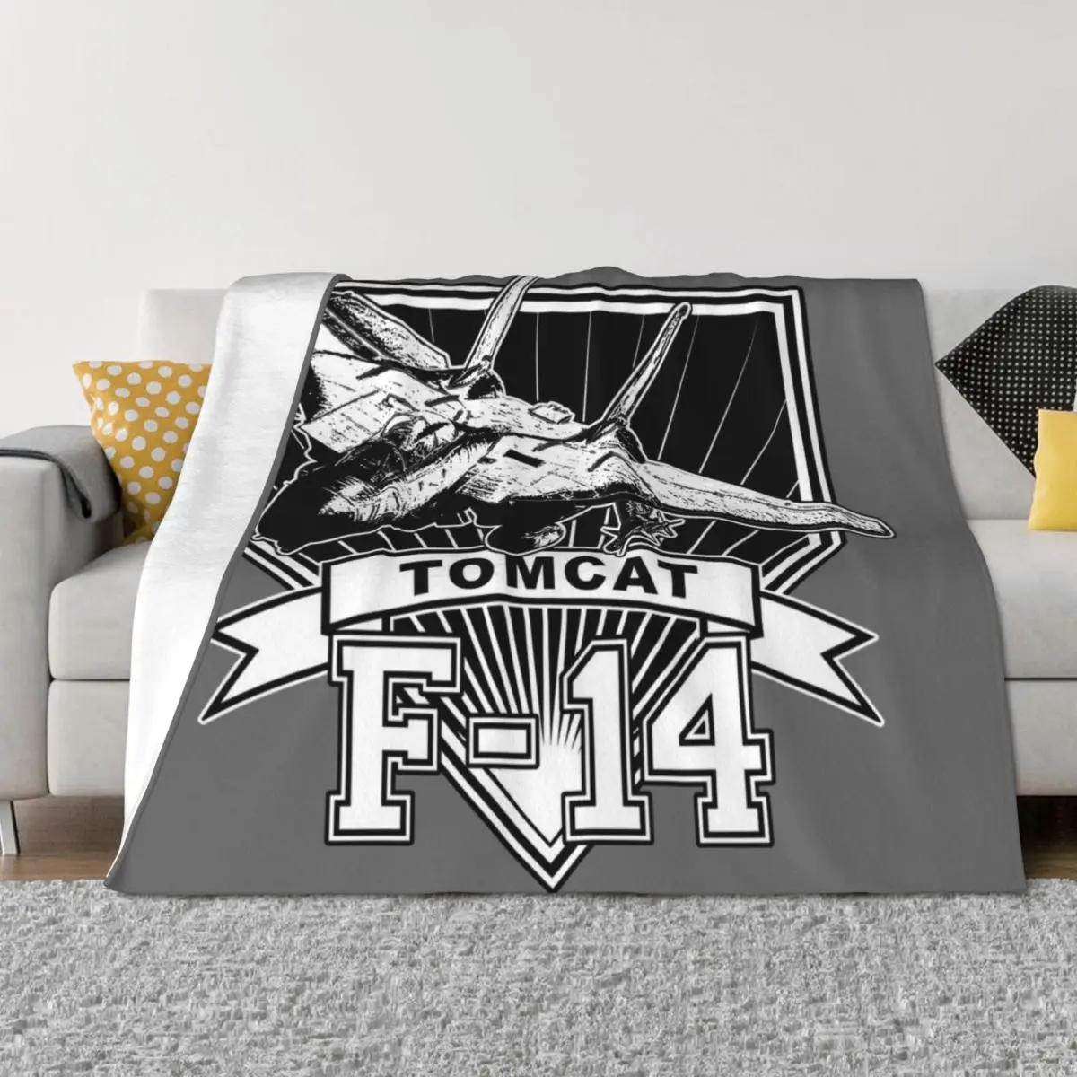 

F14 Tomcat Throw Blanket Quilt Hair Shaggy Vintage Blankets
