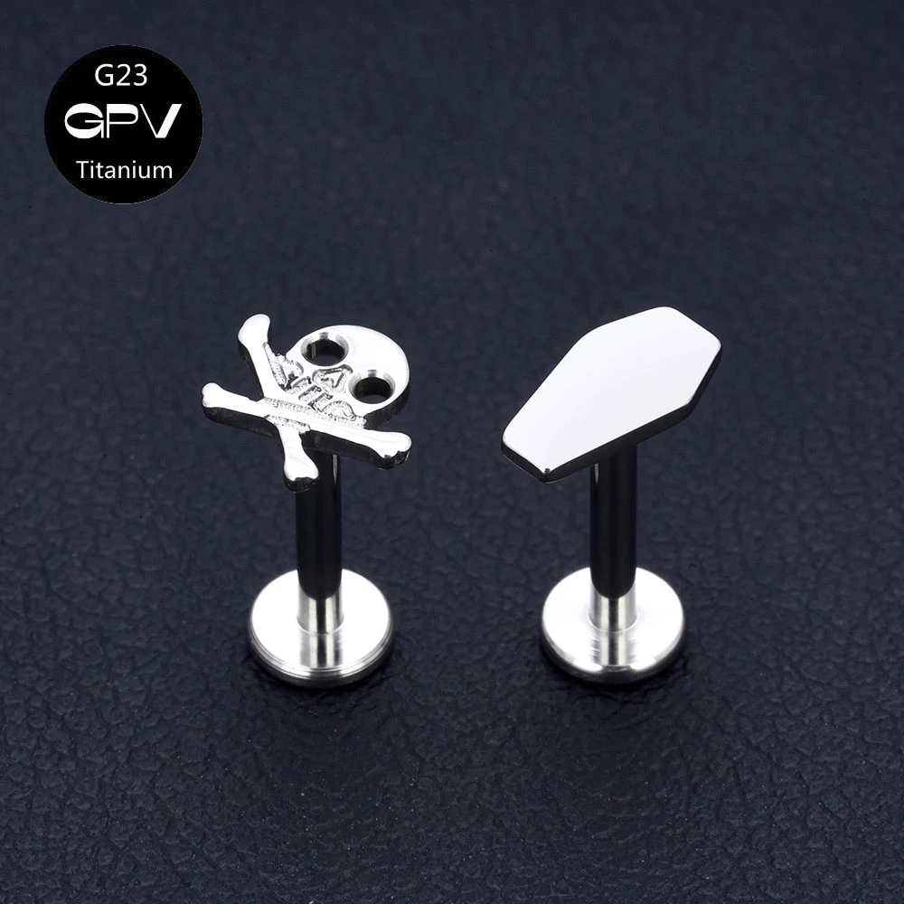 G23 Titanium 12 Style Earbone Studs Vacuum Gold Plated Male And Female Personalized Earscreen Perforated Jewelry Earnails
