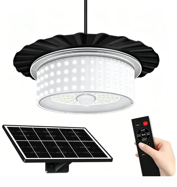 244LED Solar Pendant Light 360° Full Glow 5 Lighting Modes Waterproof Portable Solar Hanging Lamp for Outdoor Camping Gazebo