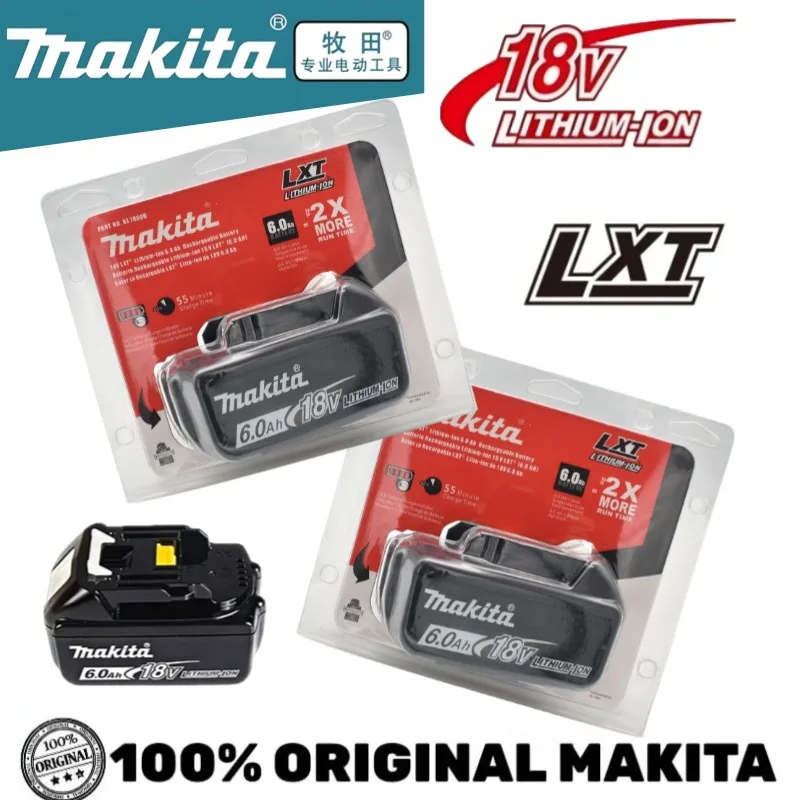 

100% оригинальная аккумуляторная батарея Makita 18 В 6,0 Ач для электроинструментов Makita 18 В BL1830 BL1830B BL1840 BL1840B BL1850 BL1850B