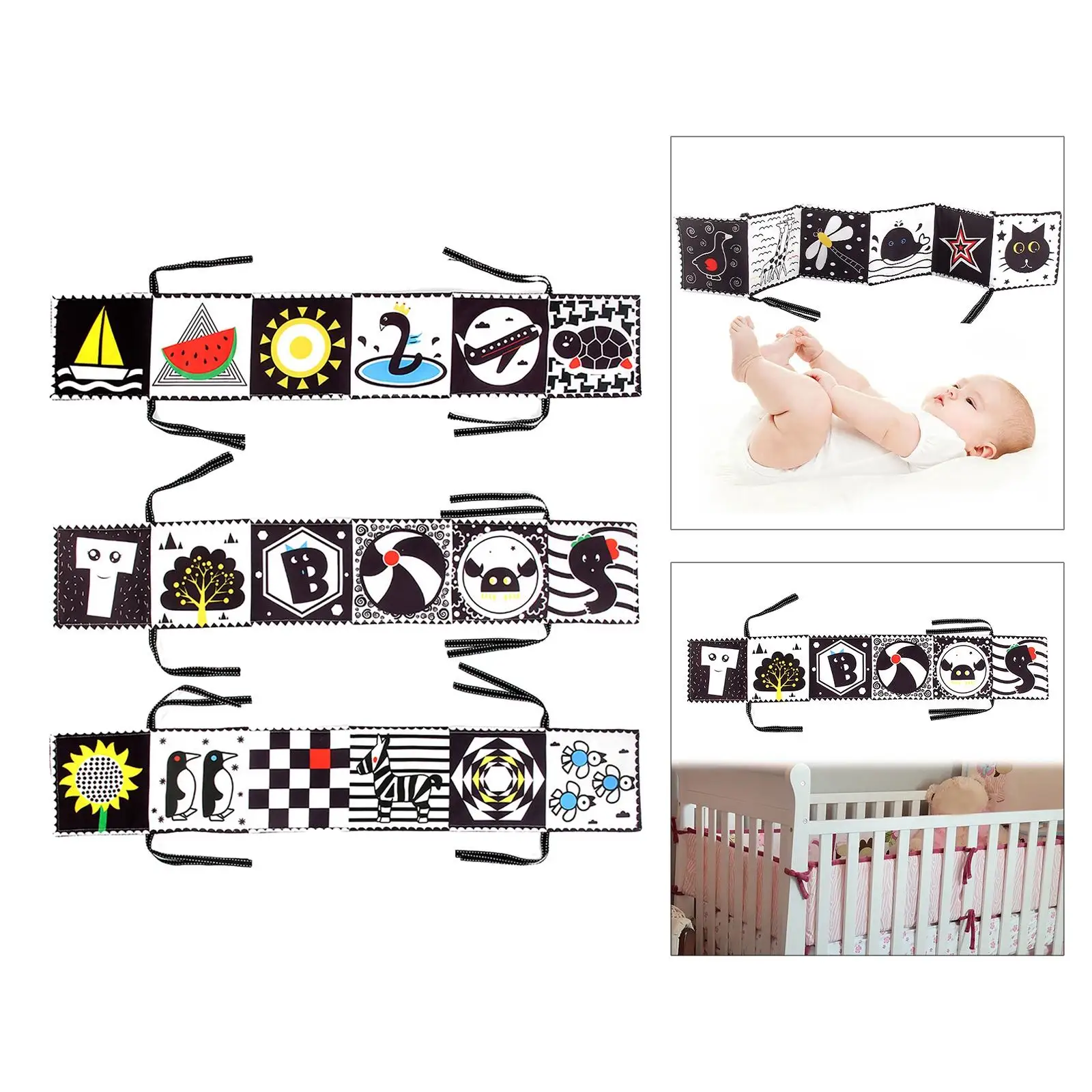 

Black And White High Contrast Cloth Cartoon for Newborn Babies Infants Early Educational toy