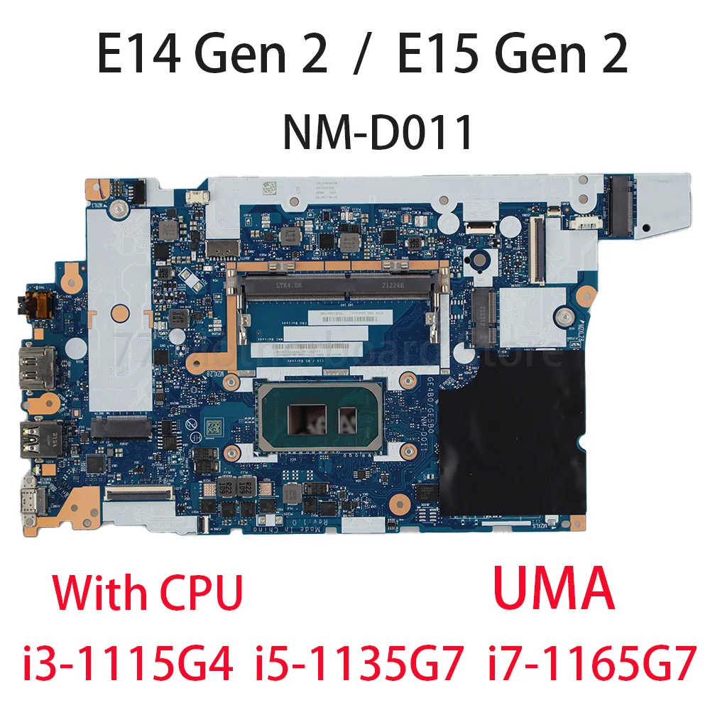 

For Lenovo ThinkPad E14 Gen 2 E15 Gen 2 NM-D011 Laptop Motherboard With CPU i3-1115G4 i5-1135G7 i7-1165G7 5B21K59802 5B21K59794