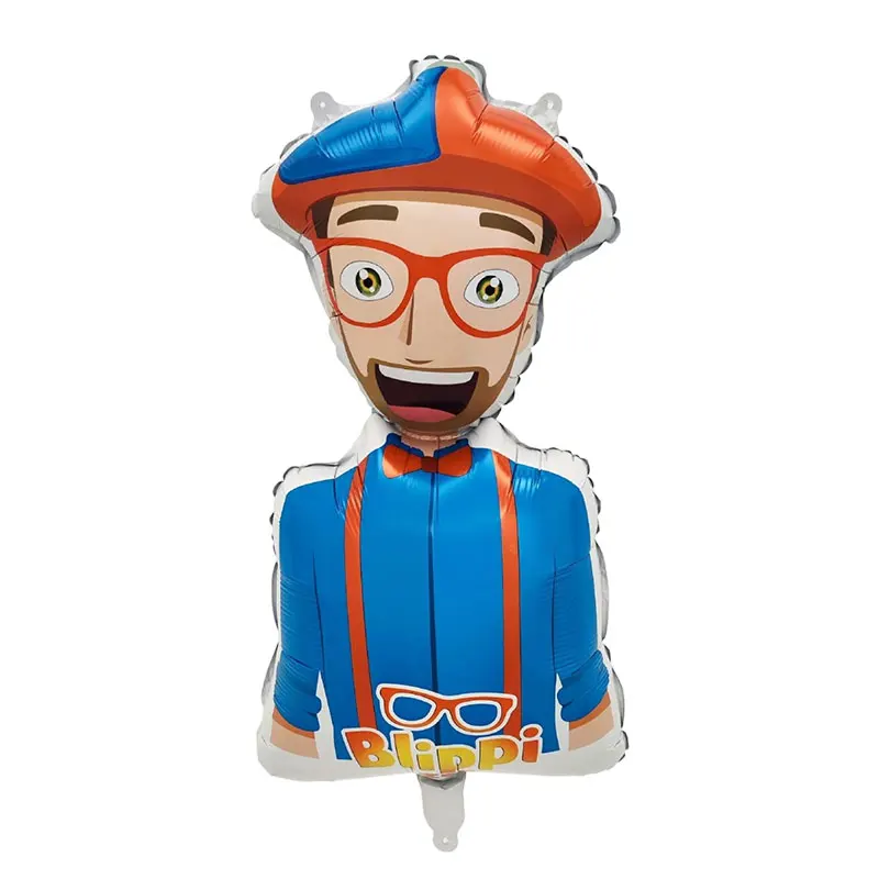 Englische Lehrer-Geburtstagsdekoration im Blippi-Thema: Teller, Becher, Ballons, Banner, Hintergrund, Geschenktüten und Partyzubehör – Detail 34