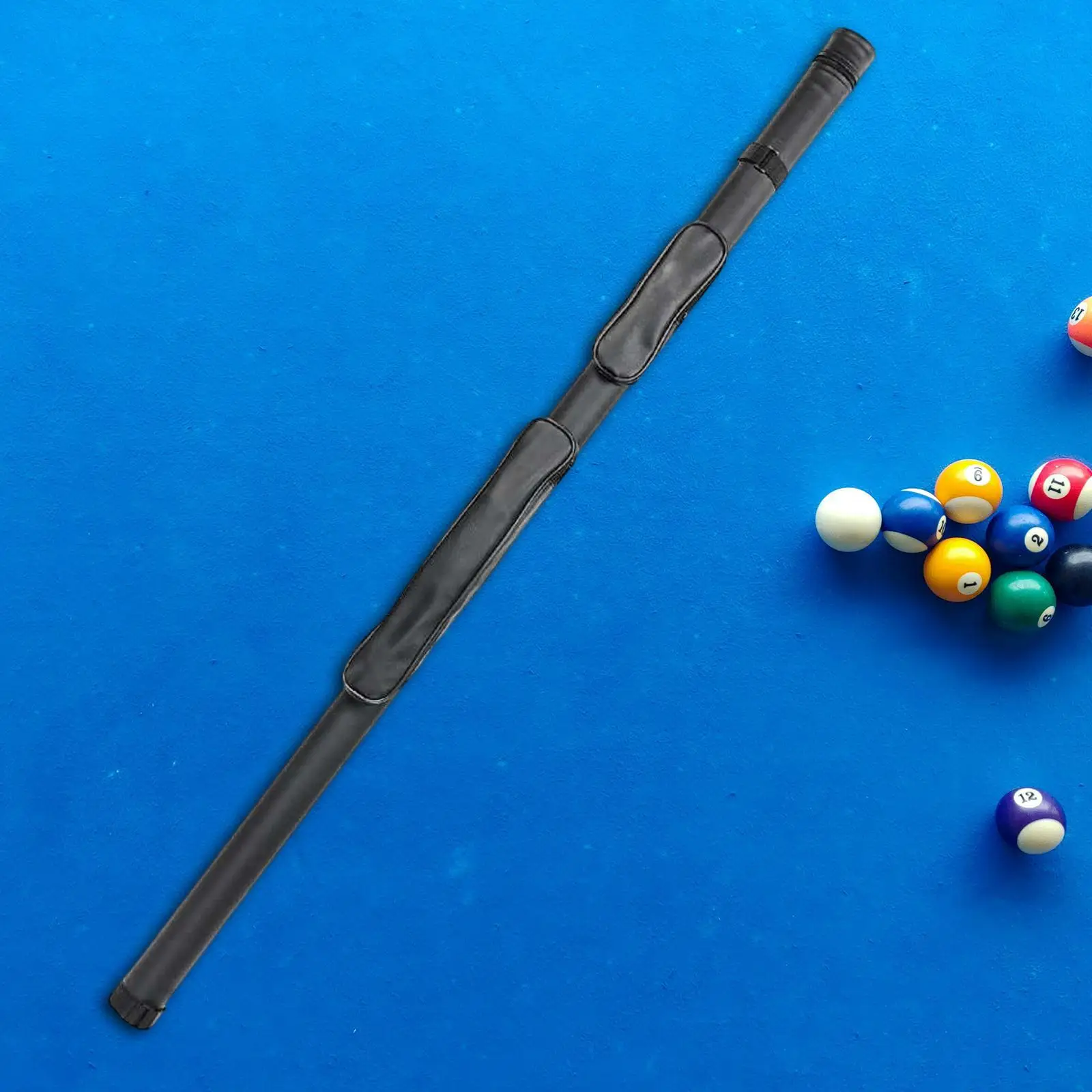 Professional Snooker Cue Case PU Leather Billiard Equipment Holder for 2 Pool Cues with Accessory Pouch