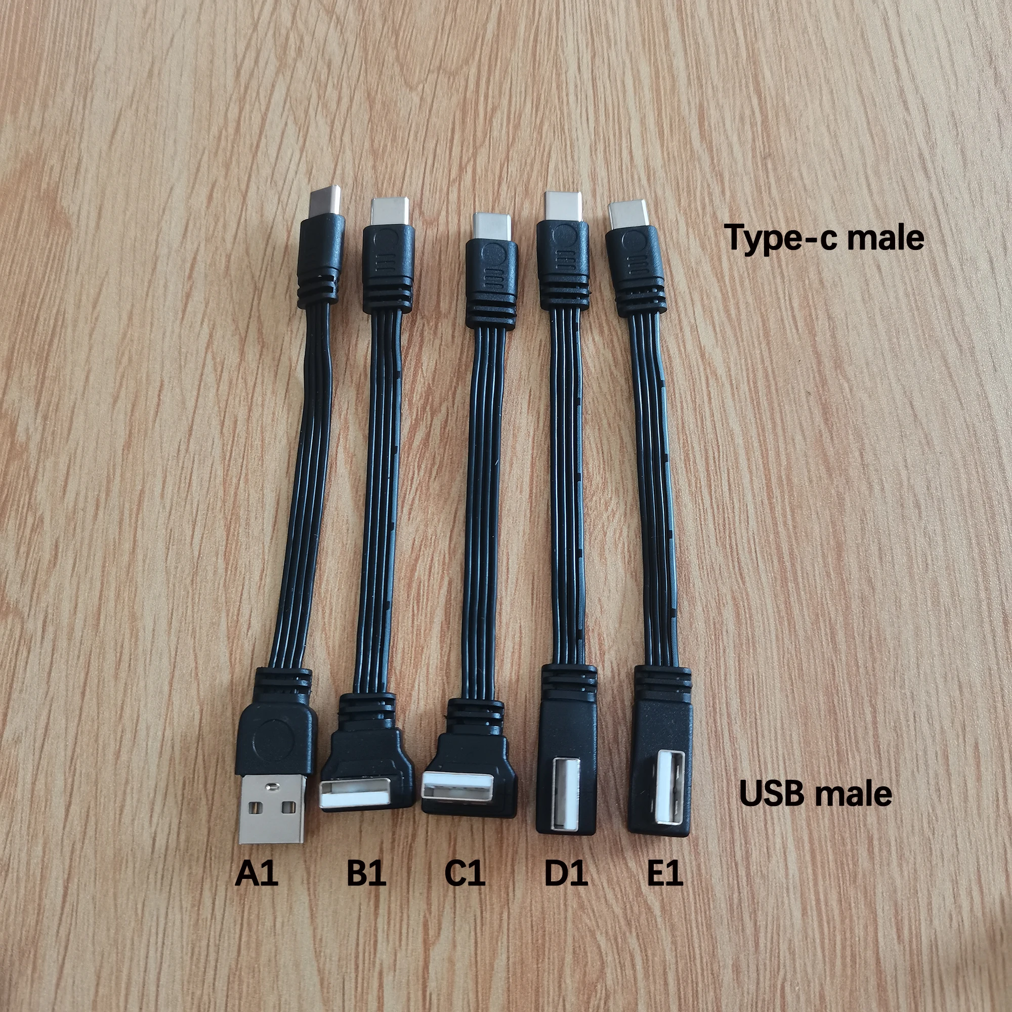 10CM30CM0.5M1M Flaches Flexibles Gerades & Auf- & Abwärts & Links & Rechts Angewinkeltes 90-Grad-USB-Stecker auf Typ-C-Stecker Lade- und Datenkabel – Detail 2