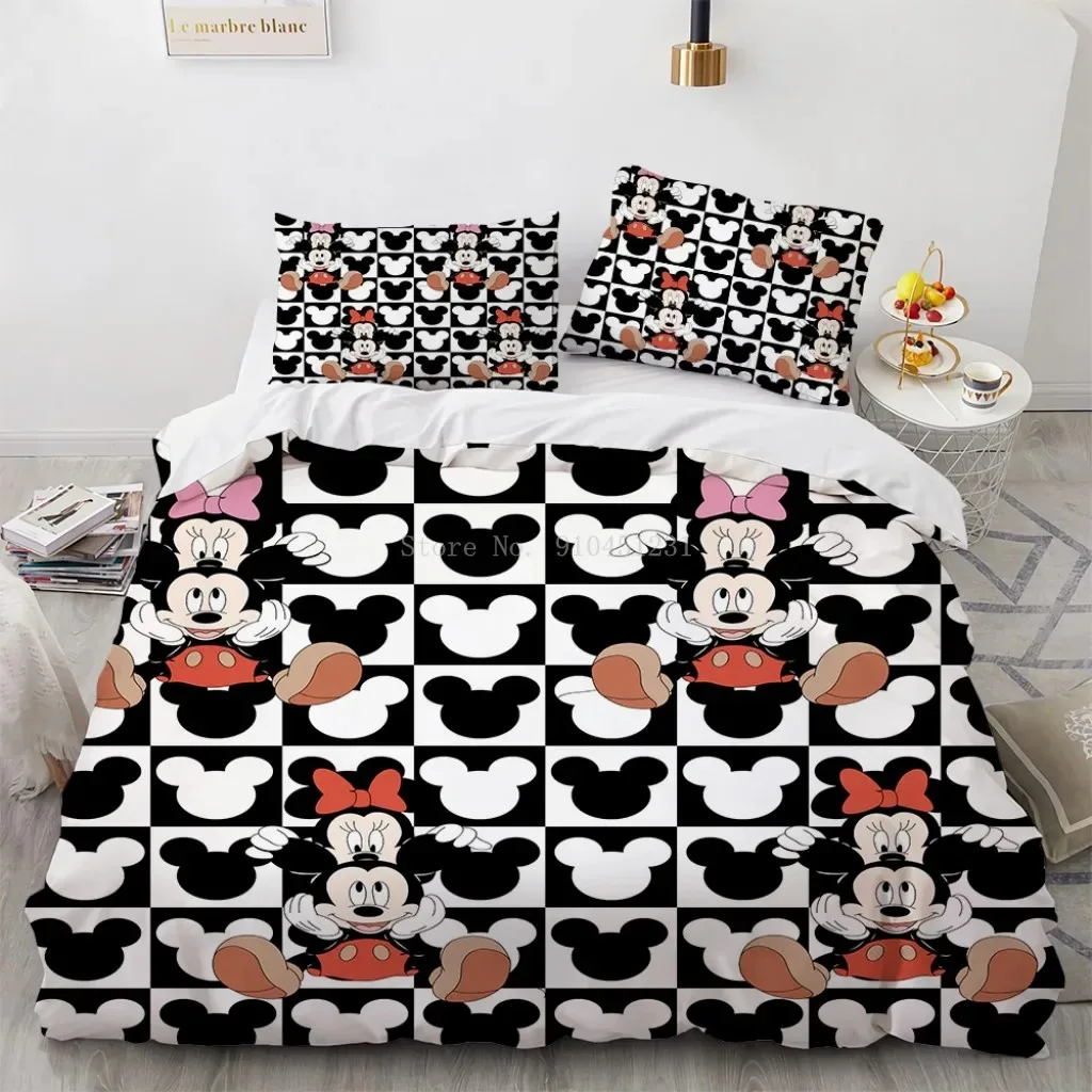 Imagem -04 - Disney-mickey Mouse Capa de Edredão e Travesseiro Conjunto de Cama Queen e Casal Casa e Quarto Presente para Meninos e Meninas