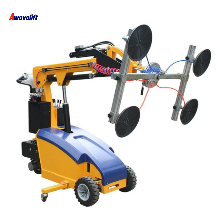 Awovolift 300kg to 800kg Glazing Robot Marble Granite Slabs Vacuum Lifting Equipment Crane Suction Flip 90 and Rotation 360 CE