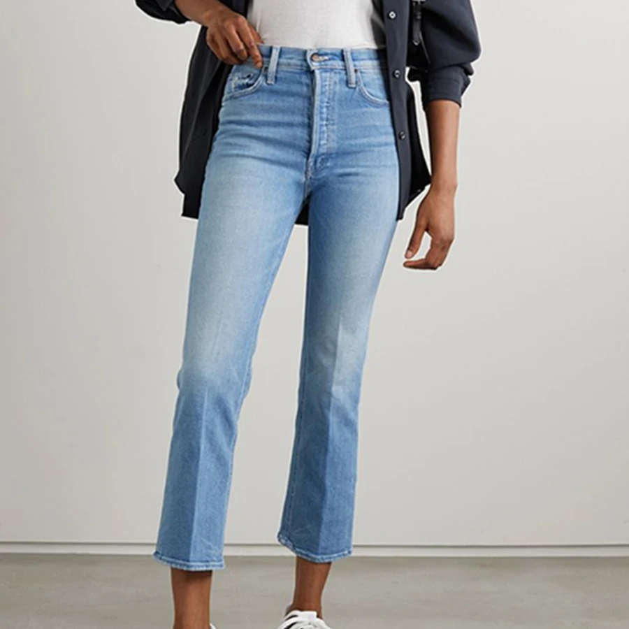 

Maxdutti Minimalist Jeans Women's Jeans Woman Clothes Women's High Waist Light Blue Slim Fit Denim Pants Cropped Jeans For Women