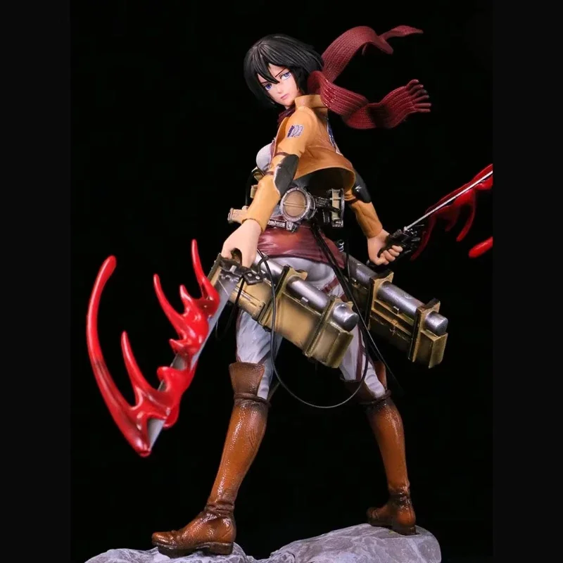 Attacco su Titano Mikasa Ackerman Figura 30 cm 2 Testa Levi Ackerman Anime Figura Collezione di statue in PVC Decor Ragazzo Giocattolo di Natale Regalo